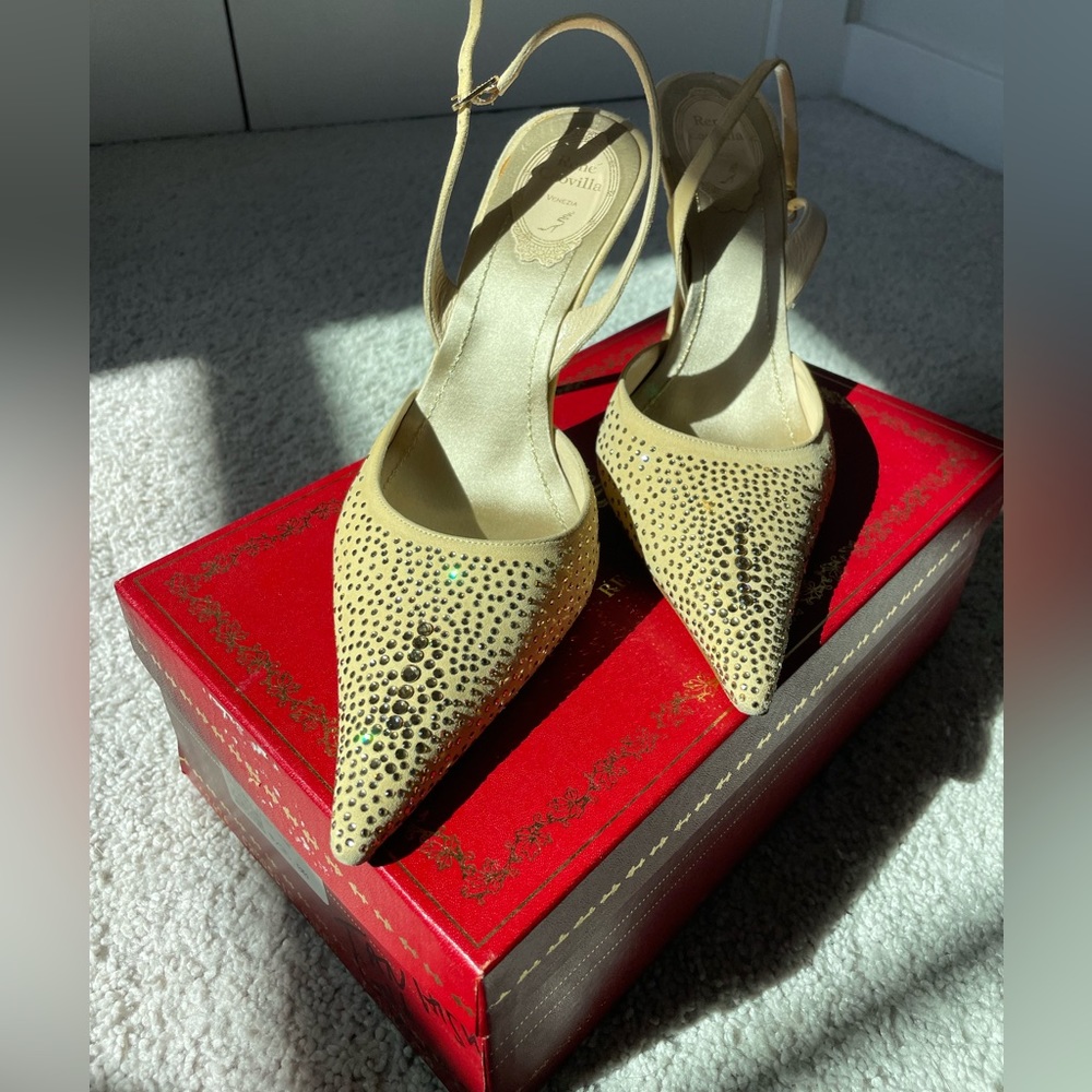 Rene Caovilla Crystal Slingback Heels
